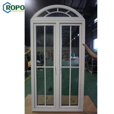 China AS2047 Folding Glass Screen Opening Insulated PVC Arch Hinge Casement Window for sale