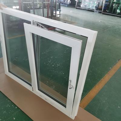 China AS2208 Screen Hurricane Proof Pvc Folding Modern Inward Tilt And Turn Window for sale