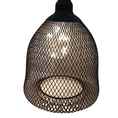 China Modern Purplish Gold Metal Mesh Wire Ceiling Hanging Lights Europe Iron Pendant Lamp for sale