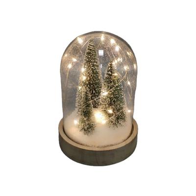 China Holiday use the lead glass dome with base for Christmas decoration for sale