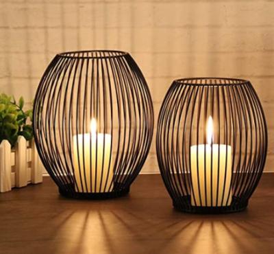 China Europe hot sale metal candle holder for home decor with electronic candle for sale