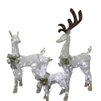 China Cheapest Factory Price Holiday Led Sculpture 3d Outdoor Arctic Reindeer Pattern Acrylic Light For Christmas Patio Ornament Lights for sale