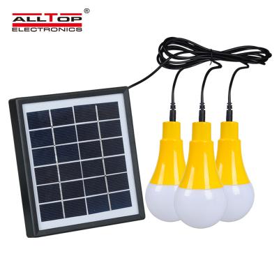 China ALLTOP ip65 HOME waterproof chinese factory outdoor camping solar charging portable solar rechargeable bulb light for sale