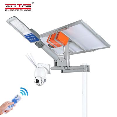 China ALLTOP Smart Mobile Road Alarm 90w Surveillance Outdoor Led Solar Street Light With Wifi 4G Camera for sale