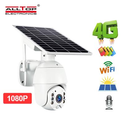 China ALLTOP Siren yard camera kit built-in TF card wireless solar cloud recording solar cctv camara wifi with solar panel for sale