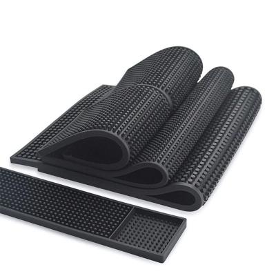 China Viable Wholesale Bverionant Bar Counter Mats Custom Silicone Black Bar Mat for sale