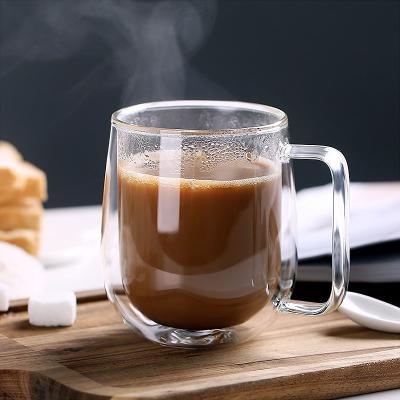 China Bverionant Amazon Viable Hot Selling Reusable Milk Coffee Glass Cup Transparent Borosilicate Glass Mug for sale