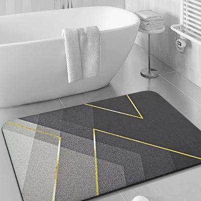 China Bverionant Diatom Mud Bath Mat Non Slip Quick Drying Bath Shower Cover Viable Absorbent Diatom Mud Bathroom Cover for sale