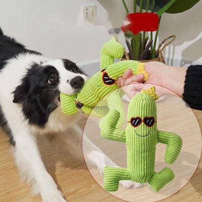 China Bverionant Toy Accessories Soft Pet Cactus Viable Dog Radish Cartoon Plush Toy Pet Corduroy Interactive Educational Funny Toys for sale