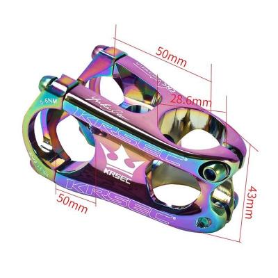 China KRSEC Bicycle Short Stem MTB Stem 28.6*31.8*50mm Aluminum Alloy Handlebar Riser Hollow Ultralight Road Bike Cycling Parts KR333 for sale