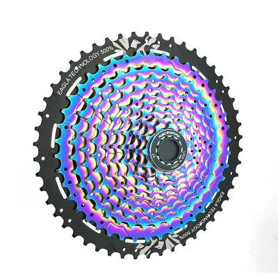 China RACEWORK Bicycle Flywheel 11s 12s 11-50T Rainbow Color Steel MTB Ultralight Cassette Drop Off Bicycle Accessories for sale