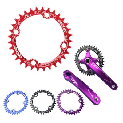 China BMX DECKAS 32T34T36T38T bicycle sprocket mtb bike positive negative tooth chainring 104BCD round disc crank chain oval single ring for sale