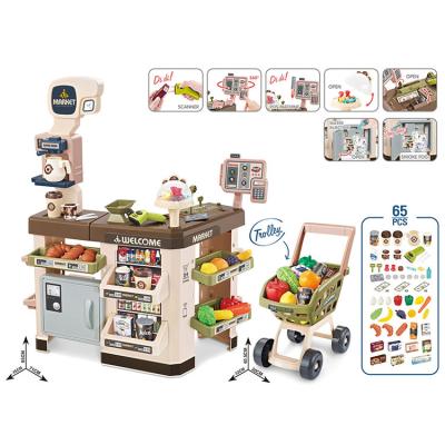 China Educational Pretend Toy High Quality Pretend Play Set Supermarket Cashier Counter Toyscashier For Toy for sale