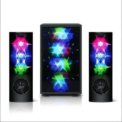 China Mini New Magic Creative 3D Flash Lights 2.1 Channel Wireless Stereo LED Dancing Speakers for sale