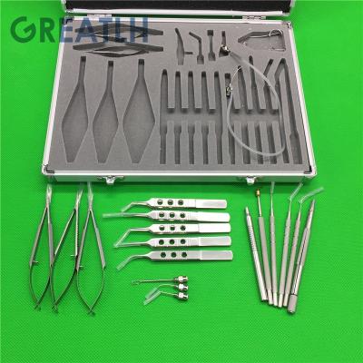 China Eye Surgical Instrument Left Hand Stainless Steel Large Surgery Set Ophthalmic Eye Surgery Set With 21 Pcs for sale