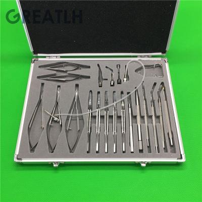 China Eye Surgical Instrument Left Hand Big Basic Eye Surgery Boxed Minor Eye Surgery Set With 21 Pcs Stainless Steel Instruments for sale