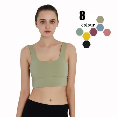 China Breathable Sports Bestselling Backless Bra Women's Workout Yoga Three Quarter Upper Bra for sale