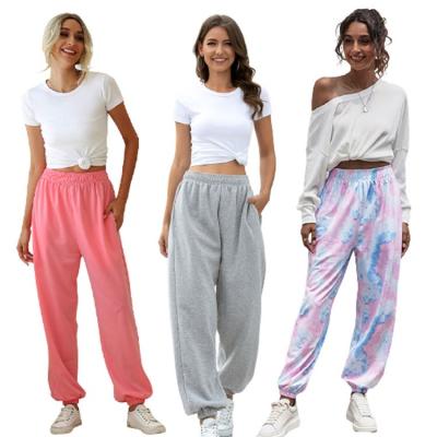 China QUICK DRY Factory Trial Panties Women Girls Shear Friend Slim Fit Tie Dye Solid Buddy Track Joggers Sweatpants Sweats Jogging Pants for sale