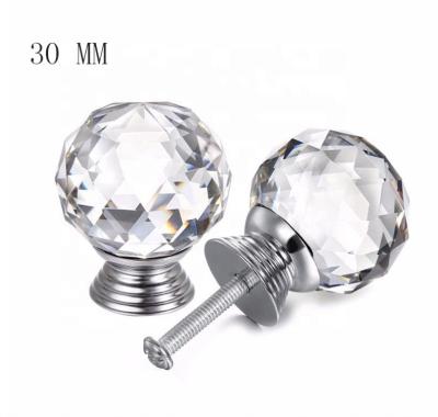 China Dresser To Use 2021 Classic Diamond Crystal Glass Door Drawer Bedroom Furniture Handle Knobs for sale