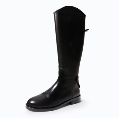 China Other Long Boots Women Scare PU Patchwork Leather Knee High Boots Adjust High Toe Side Zip Winter Ladies Boots for sale