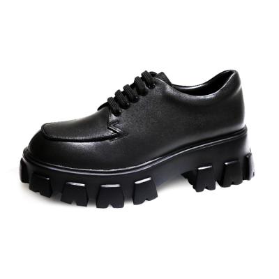 China Other 2021 Autumn And Winter New Thick Soled Small Casual Leather Shoes Brand Thick Soled Cake High-end Leather Shoes for sale