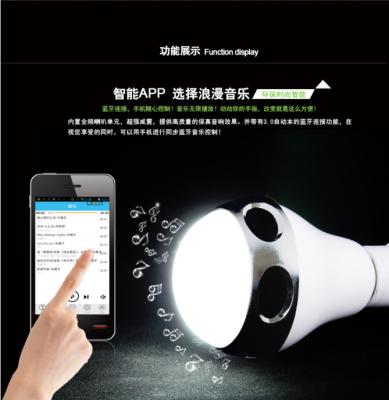 China Bulbo da música do diodo emissor de luz, bulbo do orador do bluetooth, controle do APP à venda