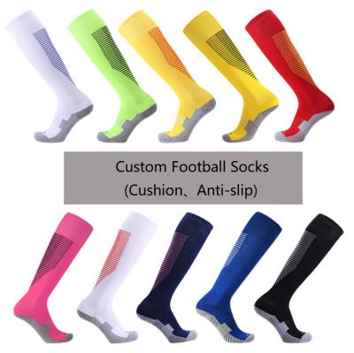 China Soccer Legs Full Customization Youth Breathable Boys Kids Shaping Anti Slip Grip Designer Football Socks Custom Logo for sale