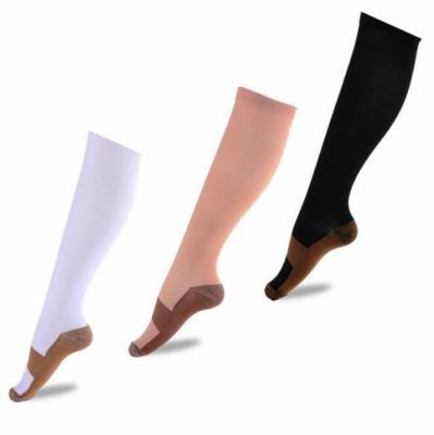 China Breathable No Knee High Varicose Veins Minimum Bulk Order Medical Copper Fit Compression Socks 20-30mmhg for sale