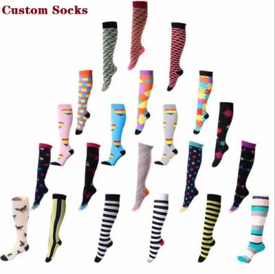 China Custom Logo Women's Compression Stocking Medical Nurse Sports Design Sports Socks for sale