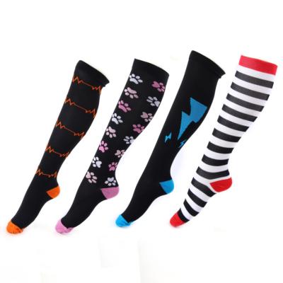 China Breathable Colorful Loose Funky Men Sprot Compression Socks Athletic Knee High Cycling Knee High for sale