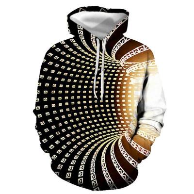 China Black Hole Breathable Sweatshirt Plus Size 3D Deception Visual Wormholes Long Sleeve Mens Hoodies Casual White 3D Printing Low MOQ Custom for sale