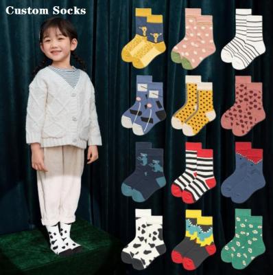 China Cute Fuzzy Design Logo Custom Kids Boys Girls Teenage Socks Cotton Sport Fashion Crew Knee Ankle Socks for sale