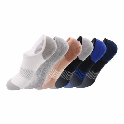 China MOQ Summer Breathable Low Running Stocking Plain Cut Silicone No Show Anti Slip Women Men Bumps Cotton for sale