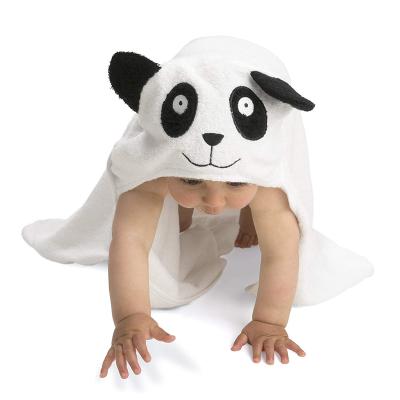 China Panda Kids Safe 100% Organic Bamboo Hooded Towel Baby Hooded Towel for sale