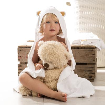 China Viable Wholesale Custom Soft Bathrobe Cotton Animal Hooded Baby Kids Towel for sale