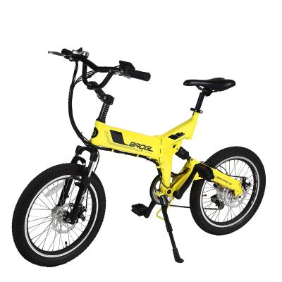 China Aluminum Alloy 36V 250W LCD Display Folding 20 Inch Lightweight Full Suspension Electric Mountain Bike for sale