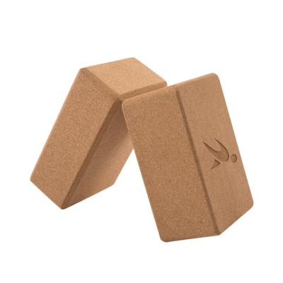 China Yoga Exercises Fitness Wholesale Logo Cork Natural Portable Yoga Block Custom Made for sale