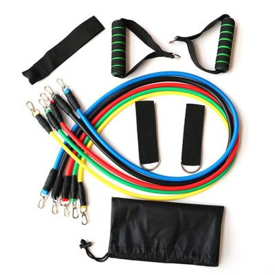 China Durable Heavy Duty 11 PCS Fitness Workout Resistance Tube Exercise Loop Bands Set for sale