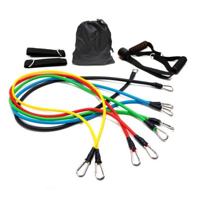 China Durable Gym 11 Pcs Workout Color Elastic Resistance Band Set, 11 Pcs Pull Rope Set for sale