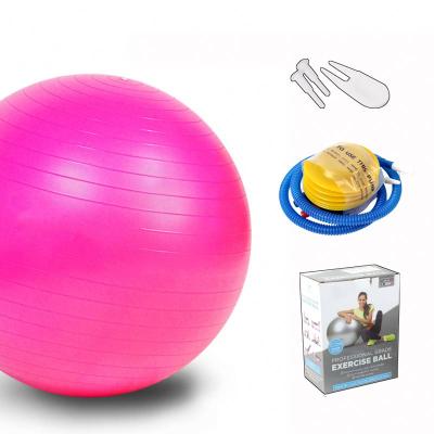 China PVC Balance Anti-shatter Gym Pilates 45cm 55cm Sports Fitness Yoga Smooth Ball for sale