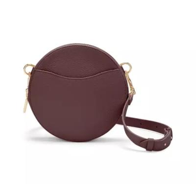 China Wholesale Custom Coin Purse Bag GENUINE LEATHER Round Circle Shoulder Bag Evening Clutch Bag For Women for sale