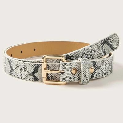 China Wholesale custom made real cowhide women python snakeskin belt fashion genuine leather belt for sale