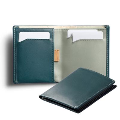 China Waterproof custom color-contrasted slim bifold genuine leather short wallet for business men for sale