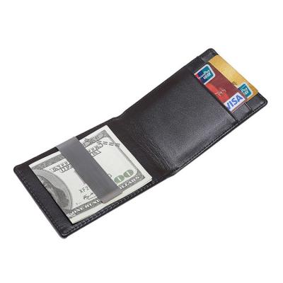 China Factory Supplier Hot Selling GENUINE LEATHER Minimalist Men RFID Card Slim Wallet With Money Clip for sale