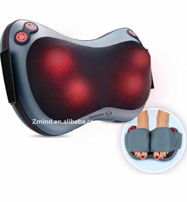 China Passionate Shiatsu Rolling Kneading Massager, Back Heating Massage Pillow Portable Full Body Neck Pillow Infrared Electric Cervical Shiatsu for sale