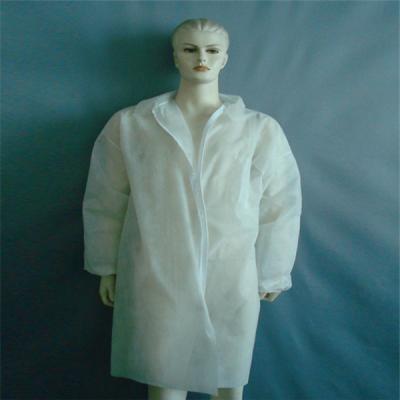 China With tie/magic stick on neck and waist wholesale in common breathable polypropylene (pp) lab surgical vest made of non woven fabric medical disposable coat for sale