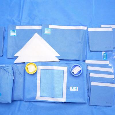 China Blue Standard SMS ISO90001 Certified Neuro Craniotomy Drape Disposable Neuro Surgical Pack Drape Pack for sale