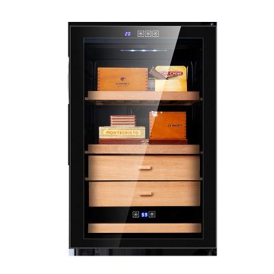 China New Shelf System Beech Double Door Vertical Modern Humidity Control Cigar Plastic Humidifier With No Noise for sale