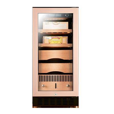 China Hotel 2021 new design factory direct refrigeration zone cigars with mahogany cedar compressor boveda cigar humidifier cooler cabinet for sale