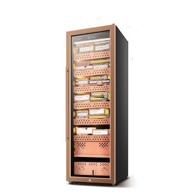 China Metal+Glass+Luxury Wood Lacquer Cabinet for Wilderness Accruate Humidity Temperature Control Large Capacity Cigar Humidors Lacquer for sale